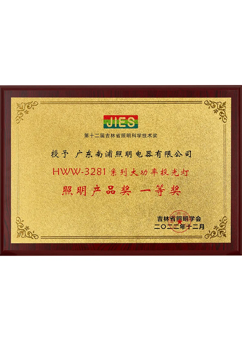 First Prize of the 12th Jilin Province Lighting Science and Technology Award for Lighting Products